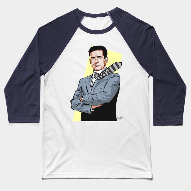 Steve Carell - An illustration by Paul Cemmick Baseball T-Shirt by PLAYDIGITAL2020